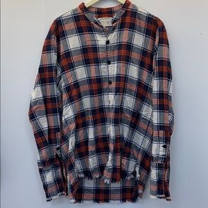 Greg Lauren Plaid Cotton Flannel Studio Shirt